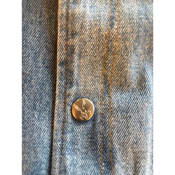 Vtg 90s Looney Tunes Warner Bros. Embroidered Denim Varsity Jacket Youth 12 - Picture 6 of 10